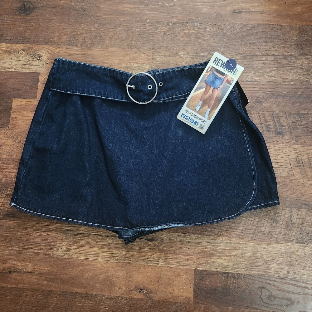 NWT...   Women's REWASH Dark Denim Skort with Belt